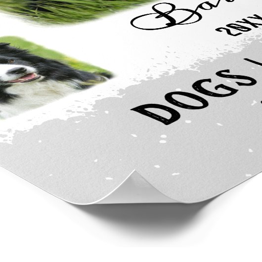 Dog Aangepaste foto Collage Faded Grenzen Wit grij Poster (Hoek)