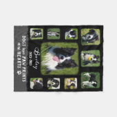 Dog Aangepaste foto Collage Faded Grenzen Zwart gr Fleece Deken (Voorkant (Horizontaal))