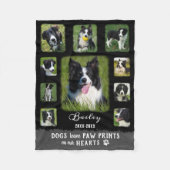 Dog Aangepaste foto Collage Faded Grenzen Zwart gr Fleece Deken (Voorkant)