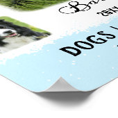 Dog Aangepaste foto Collage Fled Borders White Blu Poster (Hoek)