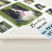 Dog Aangepaste foto Collage Fled Borders White Blu Sherpa Deken (3/4)