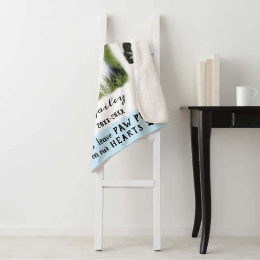 Dog Aangepaste foto Collage Fled Borders White Blu Sherpa Deken (In situ)