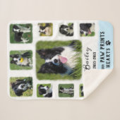 Dog Aangepaste foto Collage Fled Borders White Blu Sherpa Deken (Voorkant (horizontaal))