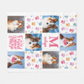 Dog - Aangepaste foto's met zes pagina's Roze kleu Fleece Deken (Voorkant (Horizontaal))