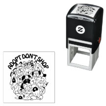 Dog Adoption Rescue Self Inking Rubber Stamp