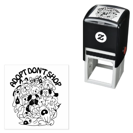 Dog Adoption Rescue Self Inking Rubber Stamp Zelfinktende Stempel (In situ)