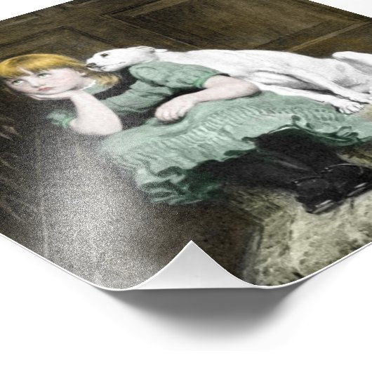 Dog Adoring Girl Foto Afdruk (Hoek)