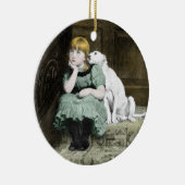 Dog Adoring Girl Keramisch Ornament (Rechts)