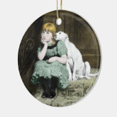 Dog Adoring Girl Keramisch Ornament (Links)