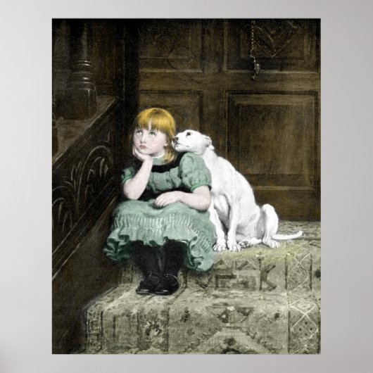 Dog Adoring Girl Poster (Voorkant)