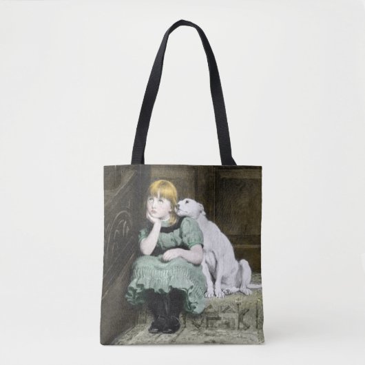 Dog Adoring Girl Tote Bag (Voorkant)