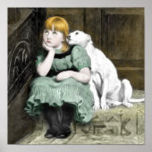 Dog Adoring Girl Victoriaans Painting Poster (Voorkant)