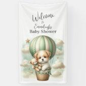 Dog Adventure Balloon Baby Shower Vertical Welcome Spandoek (Verticaal)