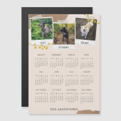 Dog Adventures Cute 2023 Magnetic Calendar (Voorkant / Achterkant)
