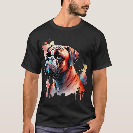 Dog Afbeelding schilderij ontwerp T-shirt (Voorkant)