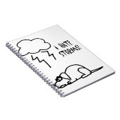 Dog Afraid of Thunder Stormen Cartoon Notitieboek (Rechterzijde)