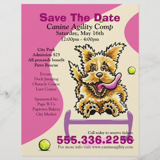 Dog Agility Competition Benefit Event Ad Paars Flyer (Voorkant)