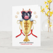 Dog Agility feliciteert Funny Trophy met naam Kaart (Gele Bloem)