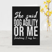 Dog Agility grappig geschenk Kaart (Gele Bloem)