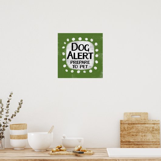 Dog Alert Poster Wall Art (Keuken)