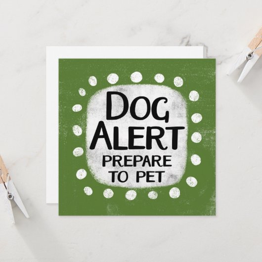Dog Alert Wenskaart Kaart (Voorkant / Achterkant in situ)
