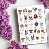 Dog Alphabet Waterverf Briefkaart