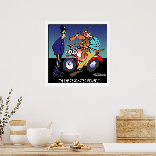 Dog als aangewezen bestuurder poster (Keuken)