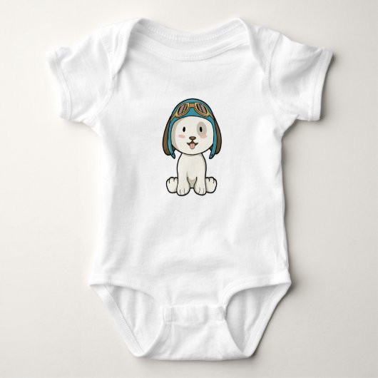 Dog als Aviator met Pet en bril Romper (Voorkant)