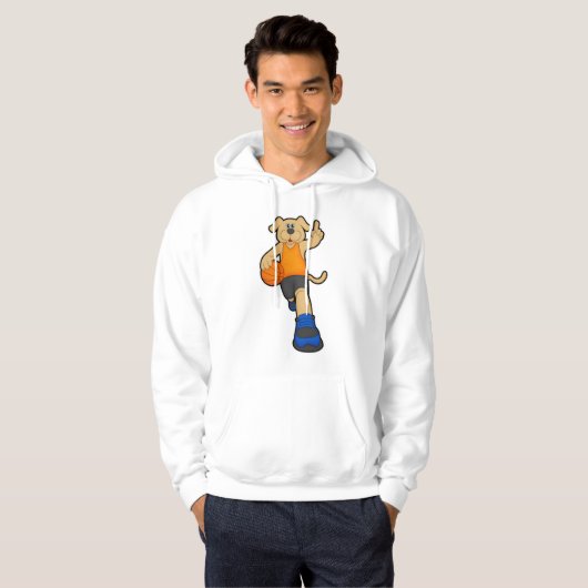 Dog als Basketball-speler met Basketball Hoodie (Voorkant volledig)