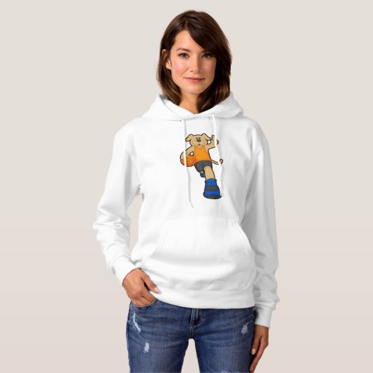 Dog als Basketball-speler met Basketball Hoodie (Voorkant volledig)