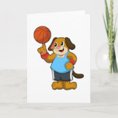 Dog als Basketball-speler met Basketball Kaart (Voorkant)