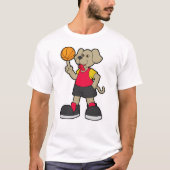 Dog als Basketball-speler met Basketball T-shirt (Voorkant)