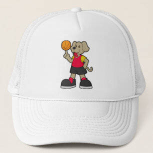 Dog als Basketball-speler met Basketball Trucker Pet