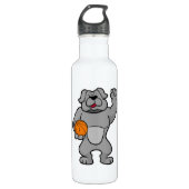 Dog als Basketball-speler met Basketball Waterfles (Voorkant)