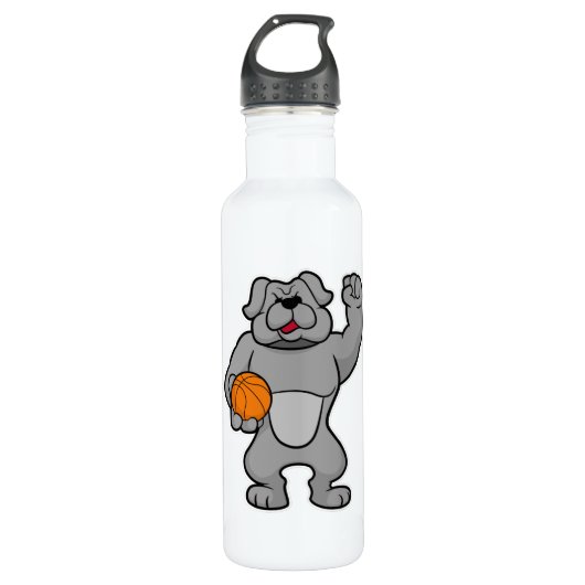 Dog als Basketball-speler met Basketball Waterfles (Voorkant)