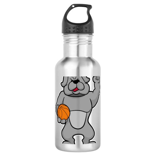 Dog als Basketball-speler met Basketball Waterfles (Voorkant)