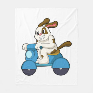 Dog als Biker met Scooter.PNG Fleece Deken