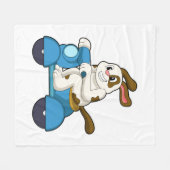 Dog als Biker met Scooter.PNG Fleece Deken (Voorkant (Horizontaal))