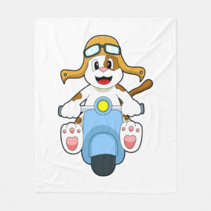 Dog als Biker met Scooter.PNG Fleece Deken