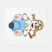 Dog als Biker met Scooter.PNG Fleece Deken (Voorkant (Horizontaal))