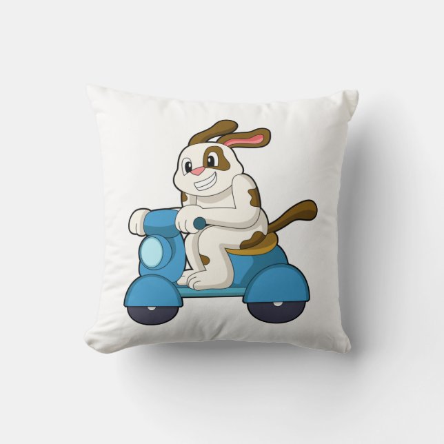 Dog als Biker met Scooter.PNG Kussen (Voorkant)