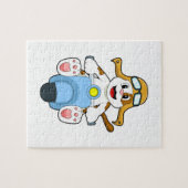 Dog als Biker met Scooter.PNG Legpuzzel (Horizontaal)