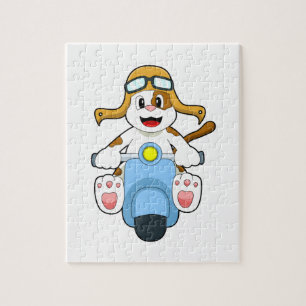 Dog als Biker met Scooter.PNG Legpuzzel