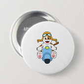Dog als Biker met Scooter.PNG Ronde Button 7,6 Cm (Voorkant /achterkant)