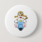 Dog als Biker met Scooter.PNG Ronde Button 7,6 Cm (Voorkant)