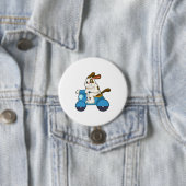 Dog als Biker met Scooter.PNG Ronde Button 7,6 Cm (In situ)