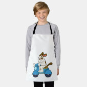 Dog als Biker met Scooter.PNG Schort (Gedragen)