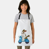 Dog als Biker met Scooter.PNG Schort (Insitu)