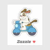 Dog als Biker met Scooter.PNG Sticker (Vel)