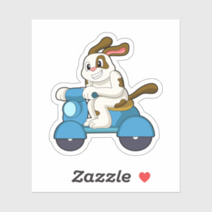 Dog als Biker met Scooter.PNG Sticker
